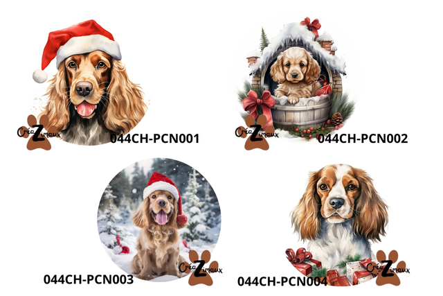 Porte clé Cocker modèle Noël 