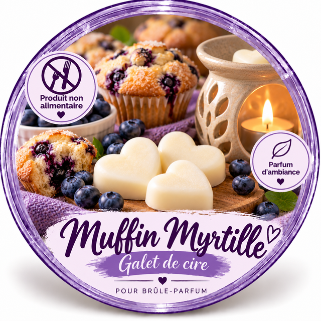 Galet de cire - Muffin Myrtille