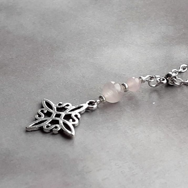 Rose Quartz Witch's Knot Necklace