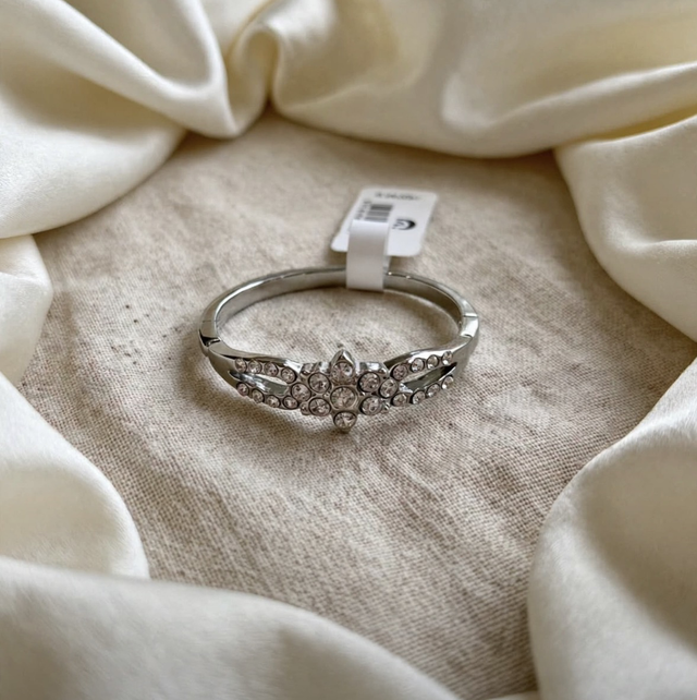 Anello Fiore Strass Silver