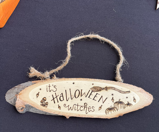 It’s Halloween witches hanging sign 