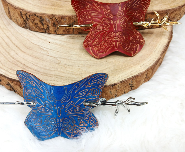 Estë - barrettes en cuir