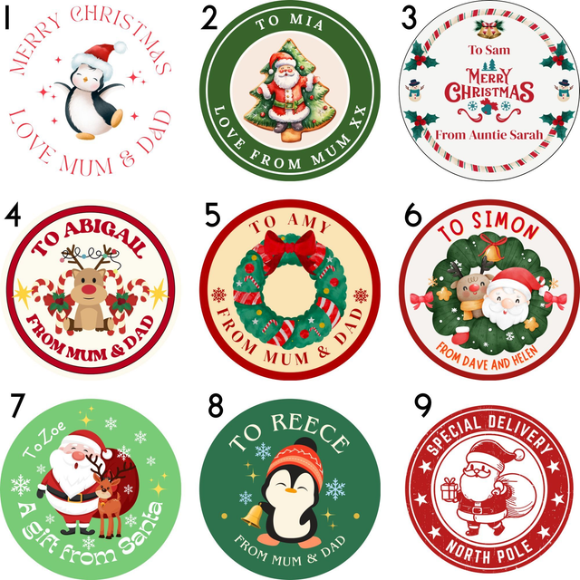 Personal Christmas stickers