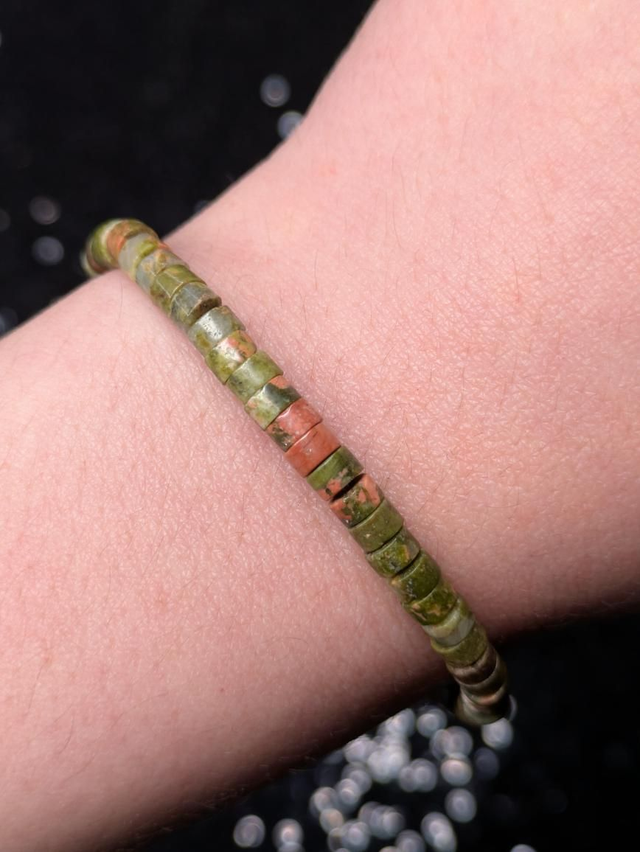 Bracelet unakite heishi 