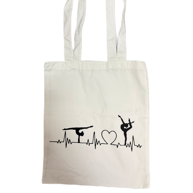Canvas heartbeat tote bag 