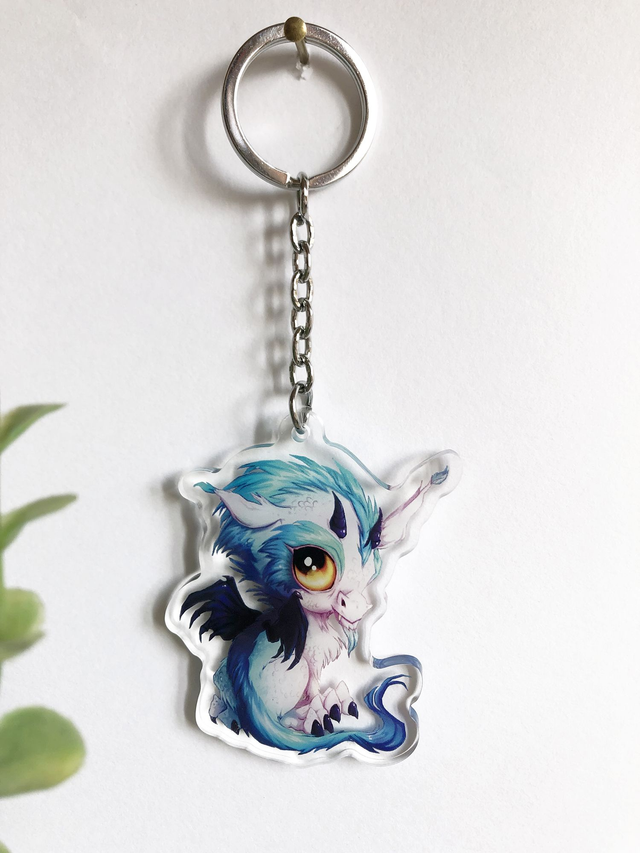 Porte-clef Dragon bleu des neiges