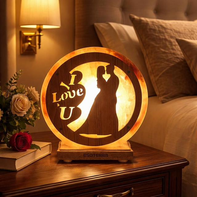 "Couple I love U" - Lampe de sel l'Himalaya