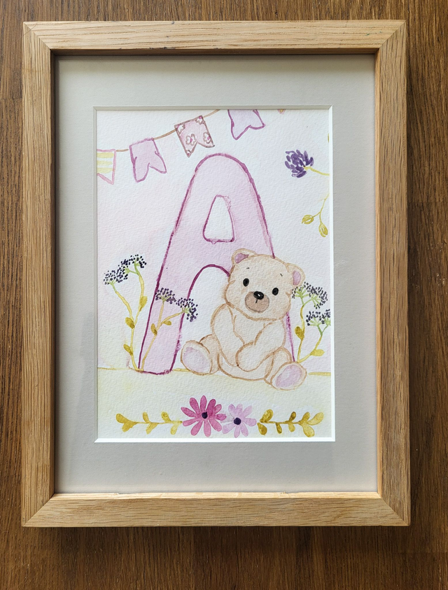 Initiale lettre A d&#039;un prénom d&#039;une petite fille