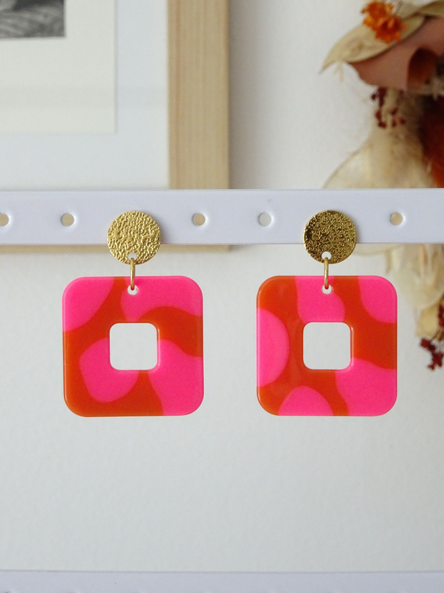Carré : Rose & orange