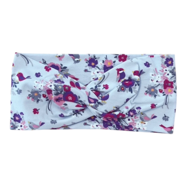 Haarband „Blumen grau“