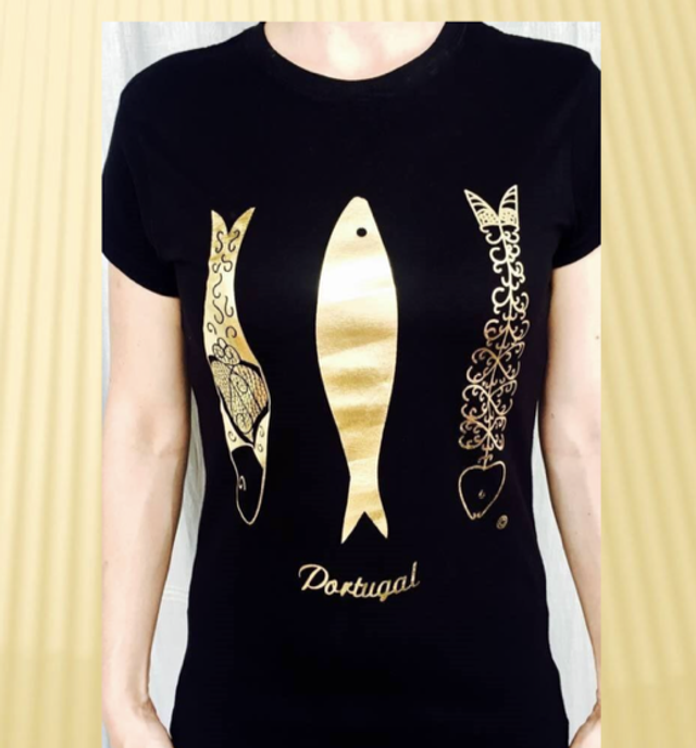T-shirt senhora dourada 