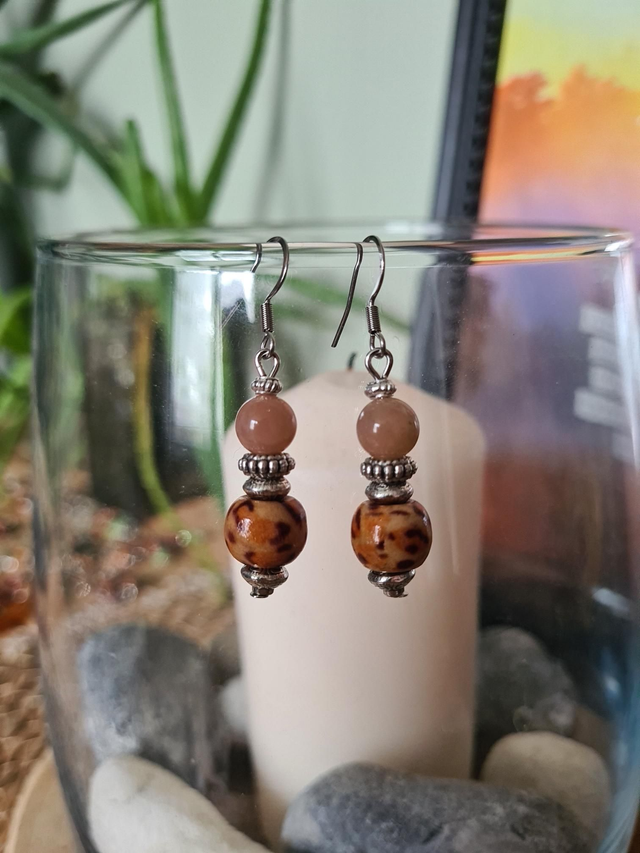 Boucles D'oreilles Pierre de Lune 