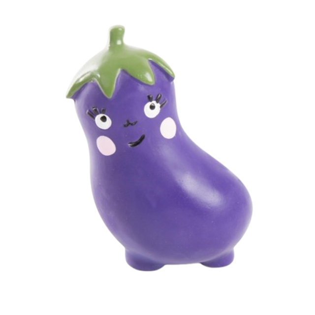 JOUET POUR CHIENS EN LATEX AUBERGINE COLLECTION LES AMIS VITAMINES MARQUE MARTIN SELLIER