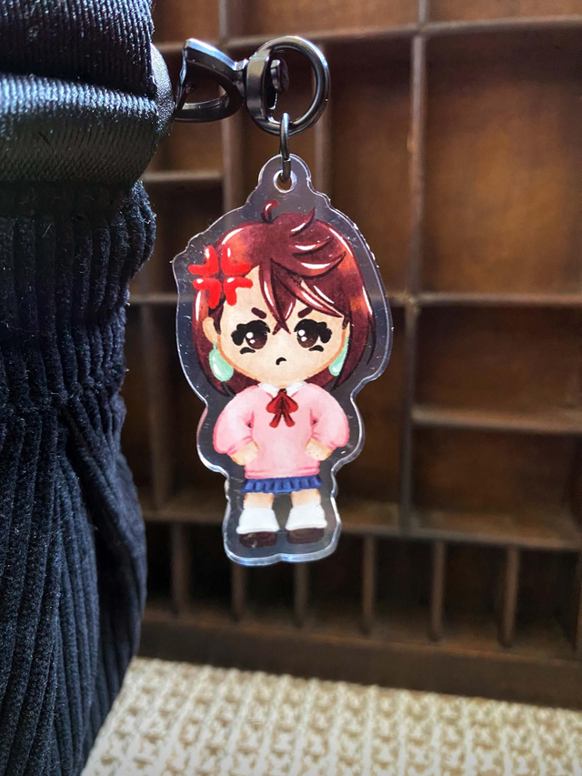 Angry School Girl Acrylic Keychain
