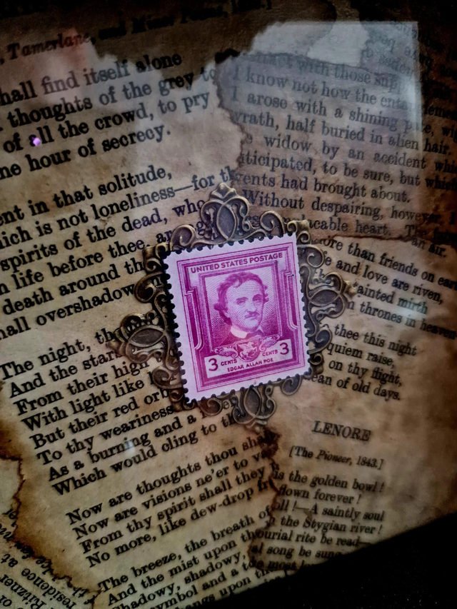 Rare Edgar Allan Poe Stamp Frame 