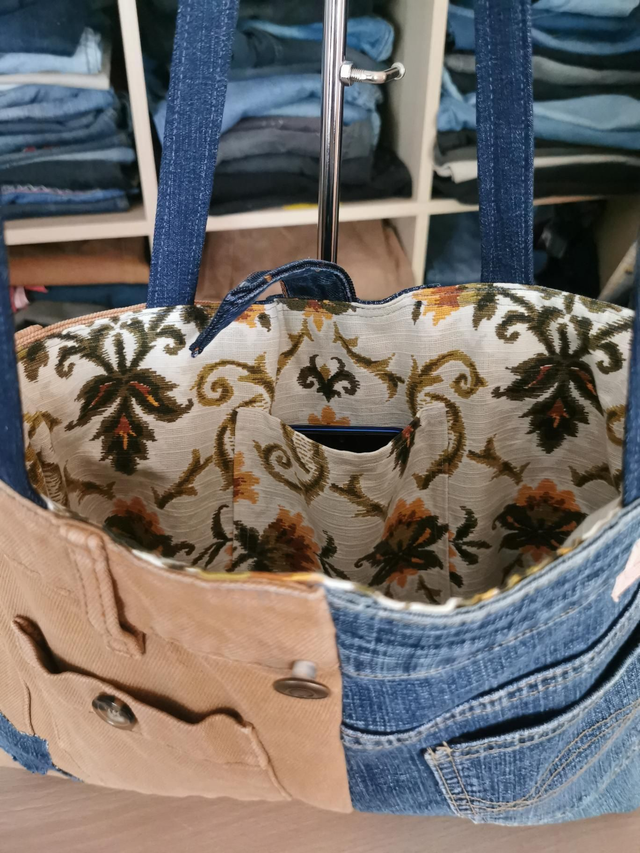 Sac à main #237 - Mariage de jeans et de motif ancien