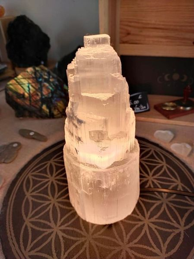 Lampe en Sélénite 20cm 