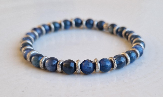 Bracelet KYANITE + argent 6mm