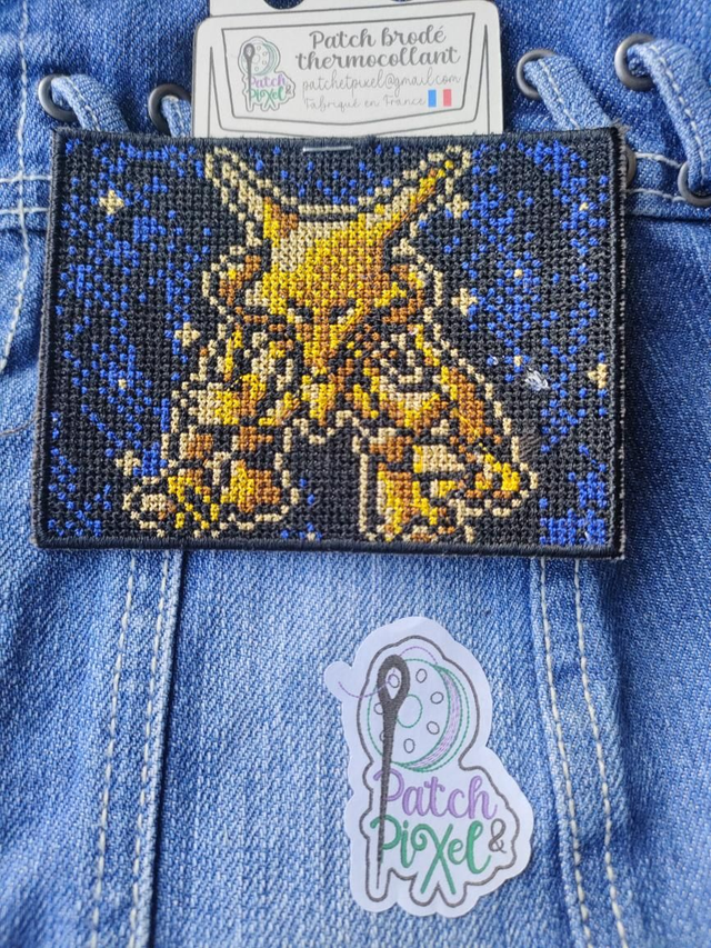 Alakazam Patch brodé thermocollant pixel art