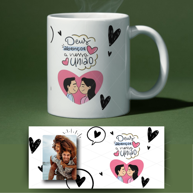 Caneca dia dos namorados - Deus abençoe a nossa união