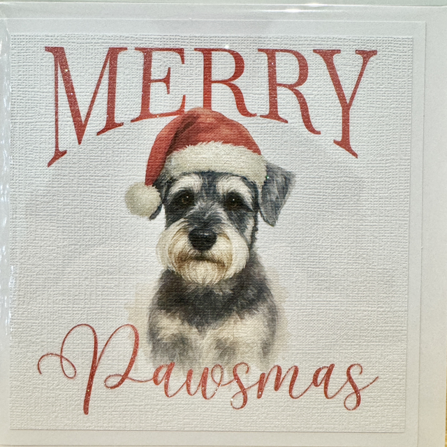 Miniature Schnauzer Pawsmas Card