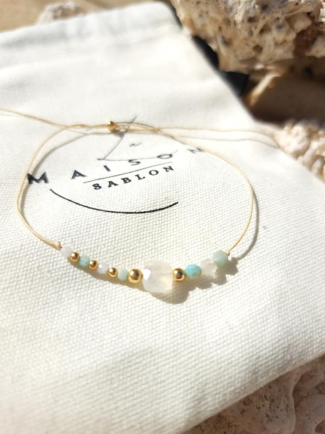 MO REV pierre de lune - amazonite - Bracelet 