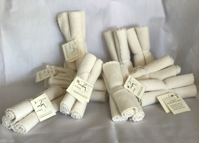 Lot de 3 lingettes lavables - coton bio français - démaquillage ou soin de bébé 