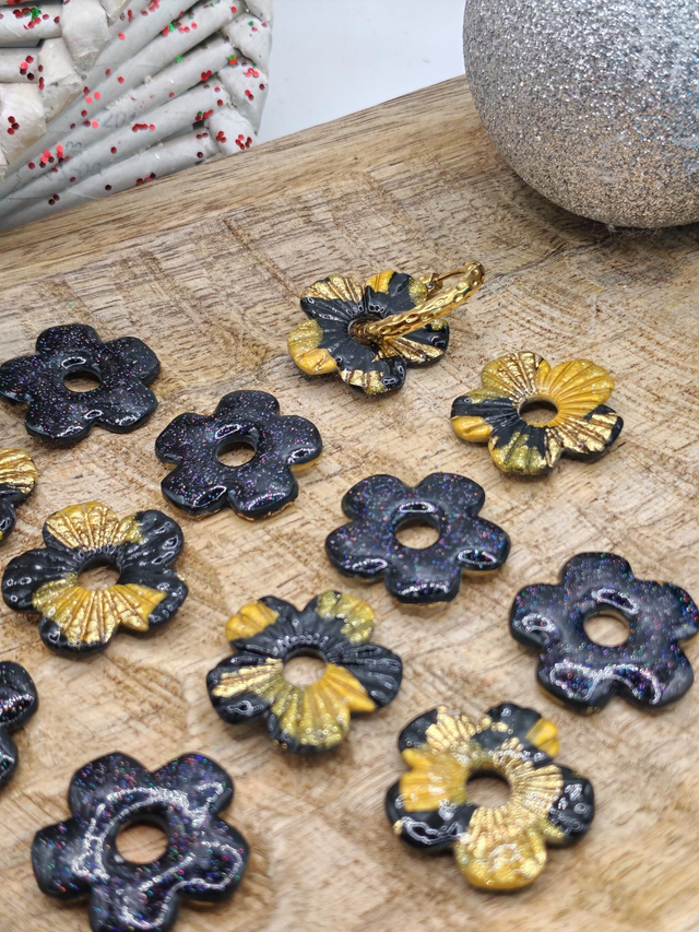 Choupettes Ilena réversibles noir dorées 