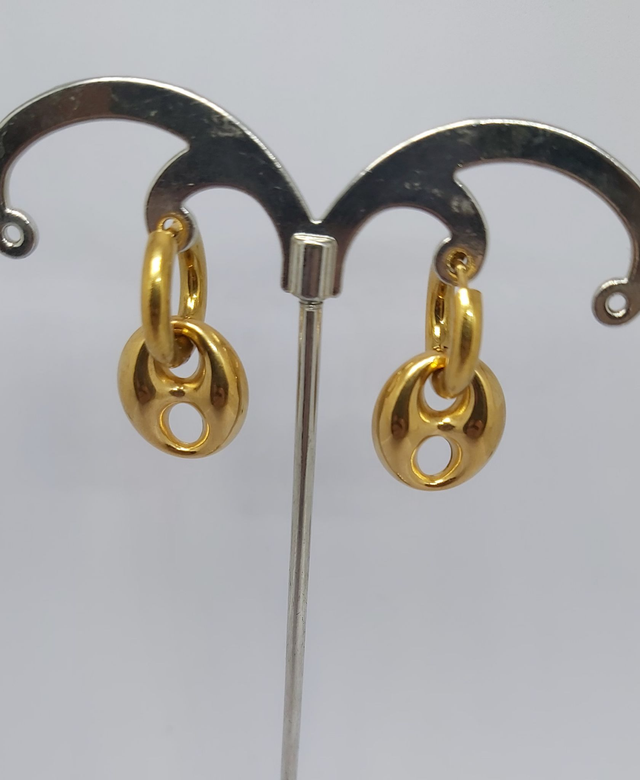 Boucle d'oreille graine café