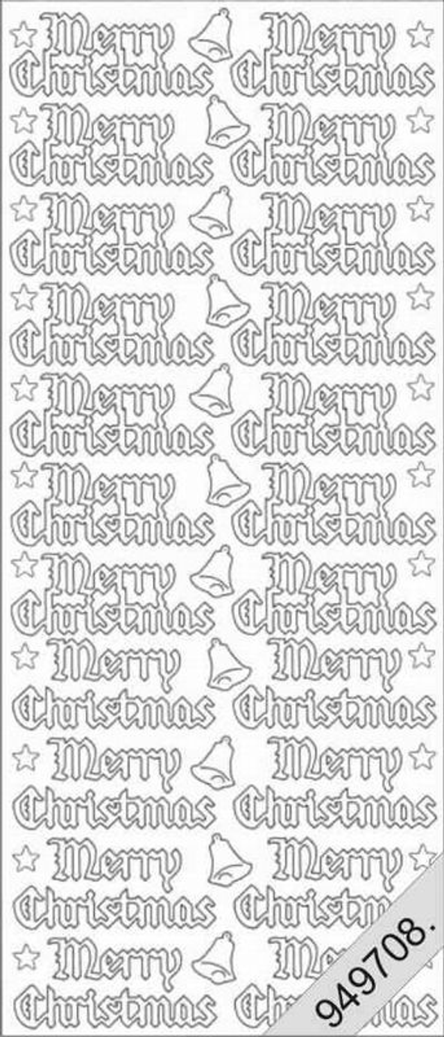 Merry Christmas transparant  zilver (09545)