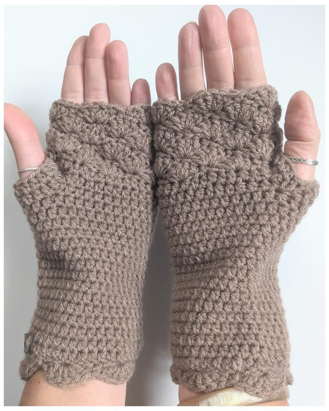 Mitaines au crochet Taupe