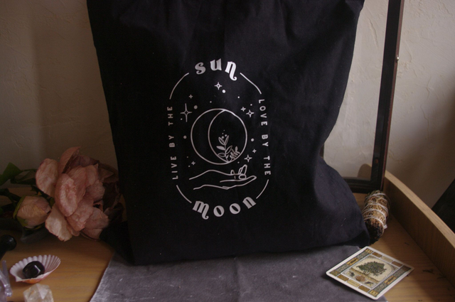 Tote bag moon and sun