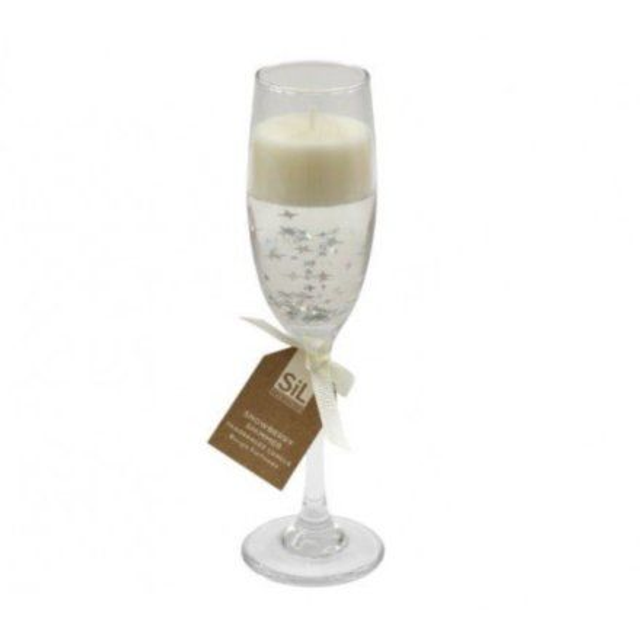 Snowberry Shimmer Confetti Jelly Candle – Champagne Glass 22.5cm