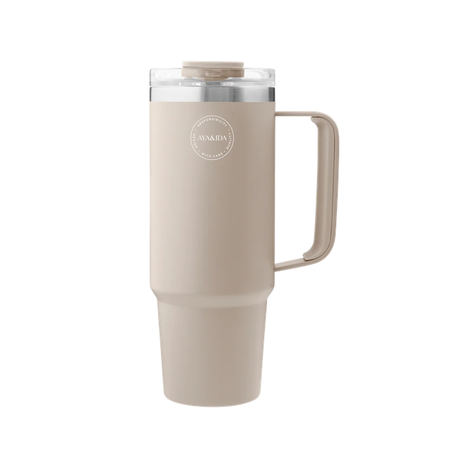 Thermo Cup with Straw Cream Beige 885ML