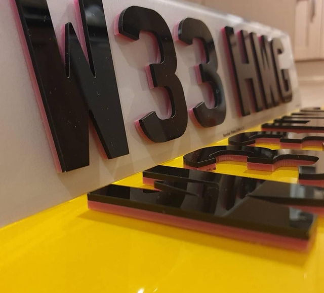 6mm Pink &amp; Black 4D Laser Cut 