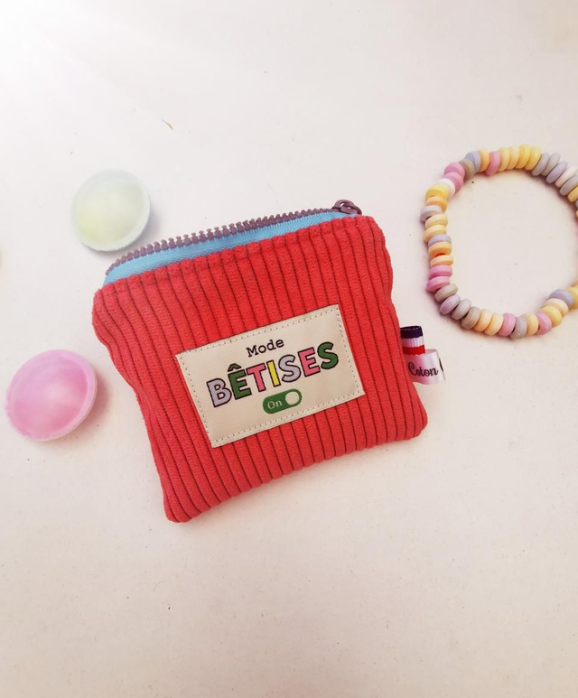 Porte-monnaie ELIOT velour corail 