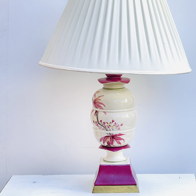 Tischlampe / Keramikleuchte mit Schirm 