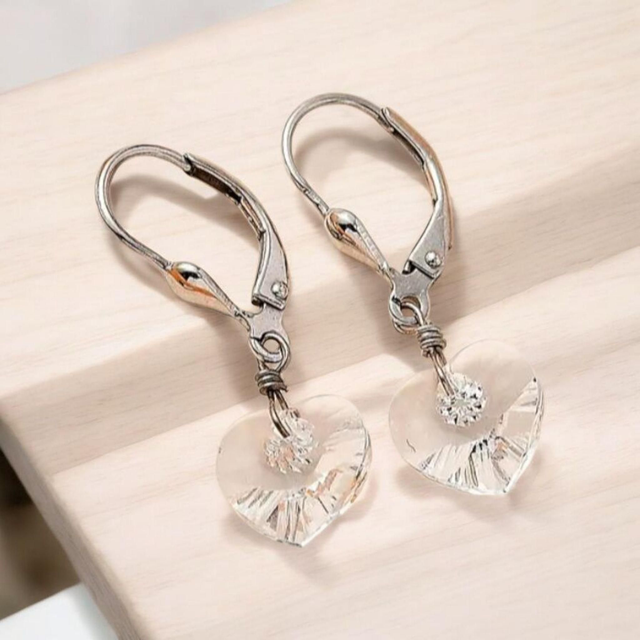 Beautiful Natural Clear Quartz Crystal Earrings