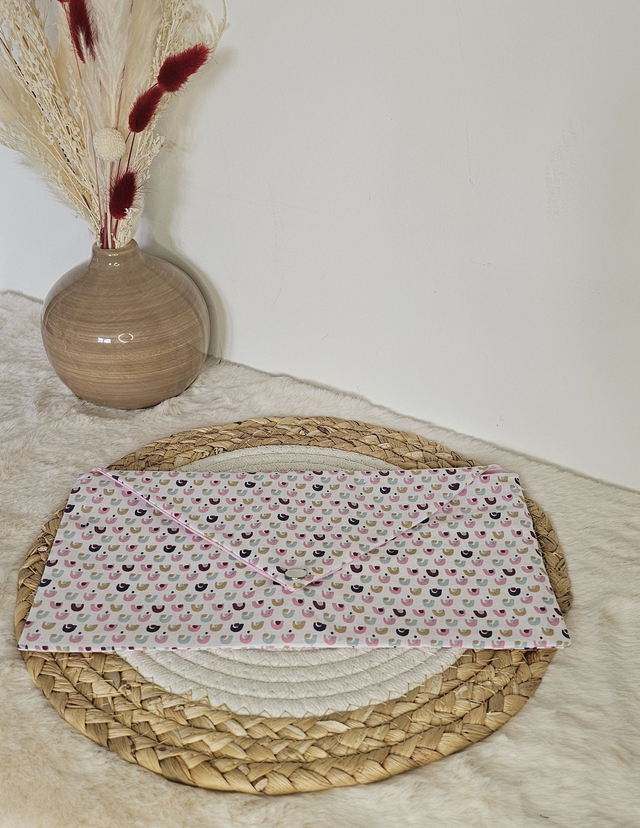 POCHETTE SERVIETTE DE CANTINE  ARC EN CIEL