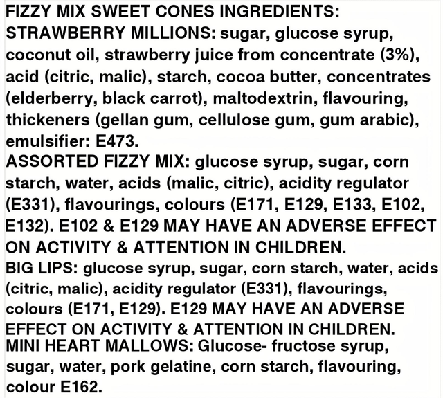 Fizzy Mix Sweet Cones