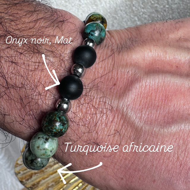 Bracelet homme en pierres naturelles.