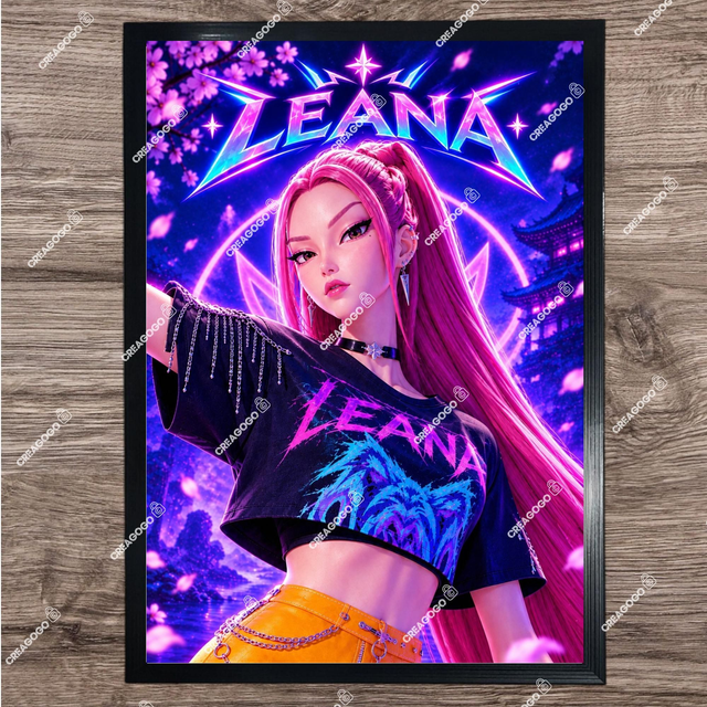 Affiche Poster Mira KPOP personnalisé avec Prénom - Cadeau unique pour fan des Kpop Demon Hunters format A4 21X29,7cm (1)
