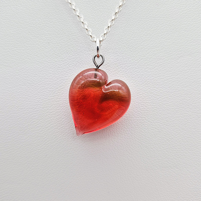 Pendentif Cœur rose transparent