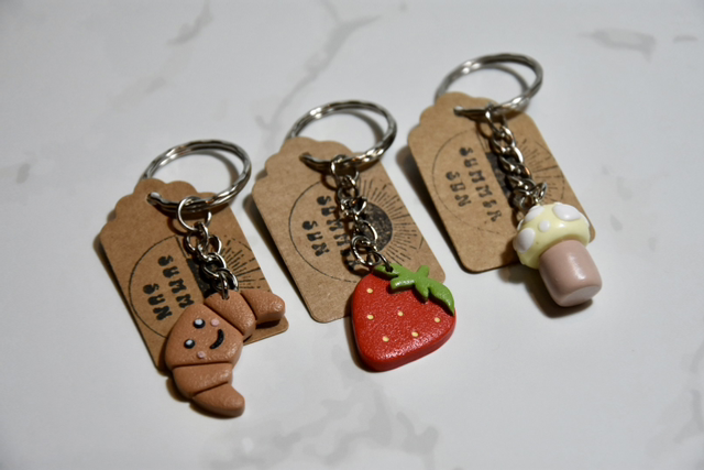 Handmade Clay Food Keyrings