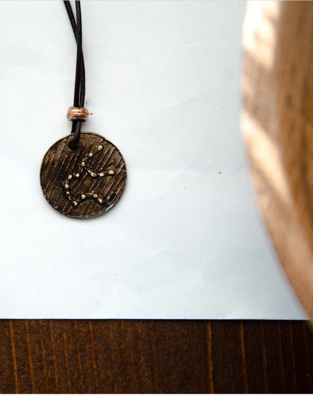 Collana segno zodiacale Acquario in Bronzo