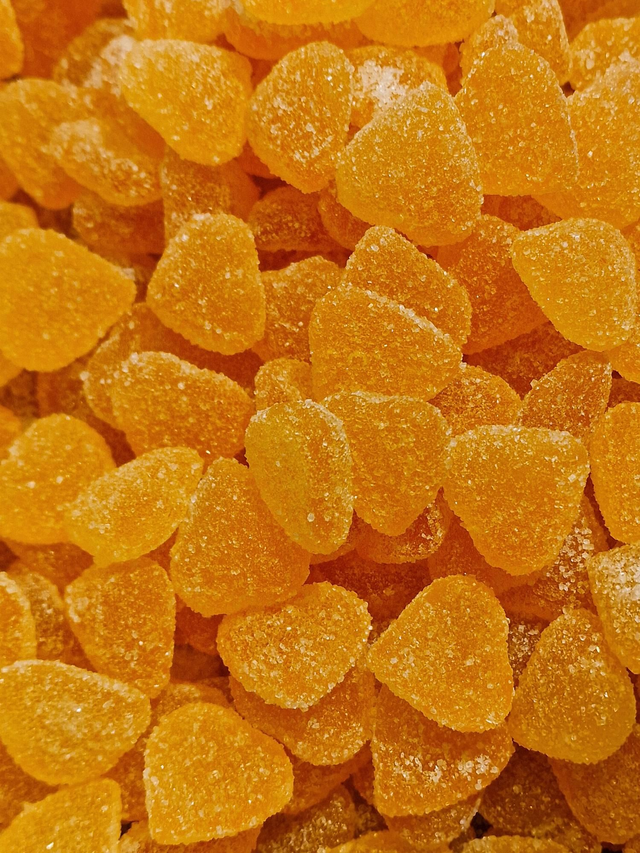 Pfirsisch Herzen gezuckert