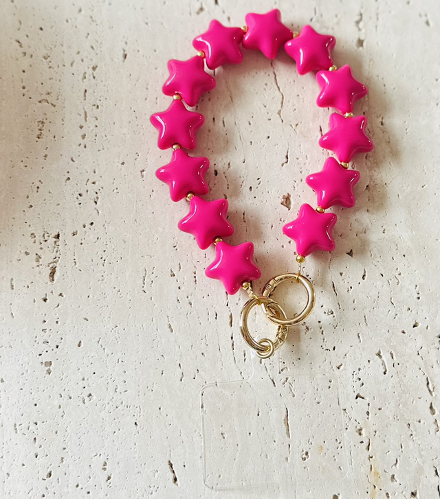 Sterren Telefoonkoort roze 