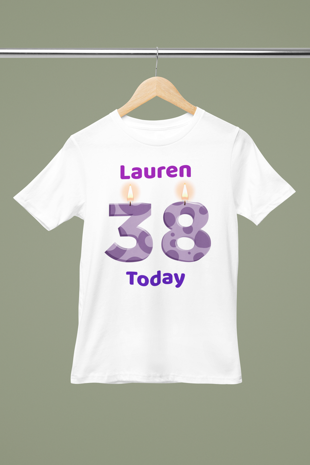 Personalised Birthday T-Shirt - Candles 