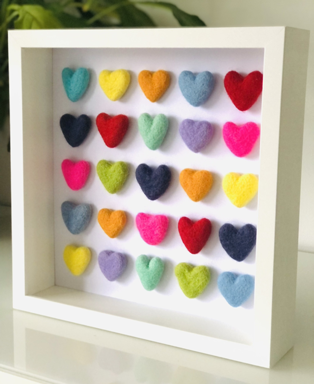 Colourful hearts - small frame