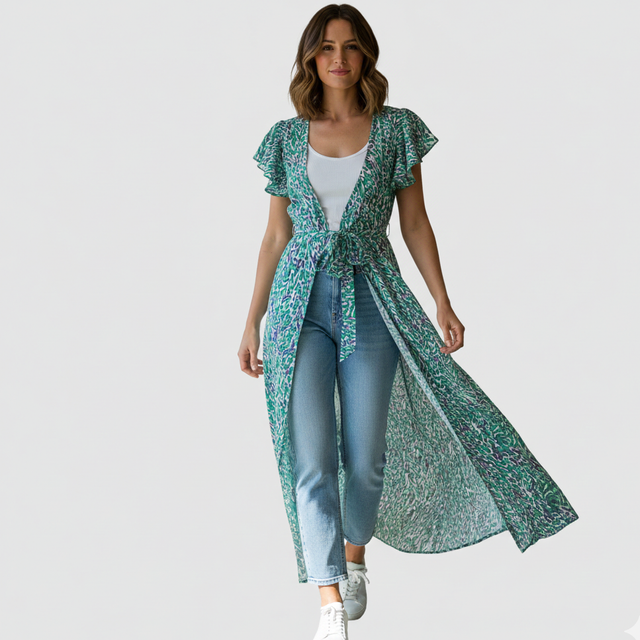 Robe Maxi Belcci Imprimée : La Robe Portefeuille Polyvalente pour l'Été. Taille unique
